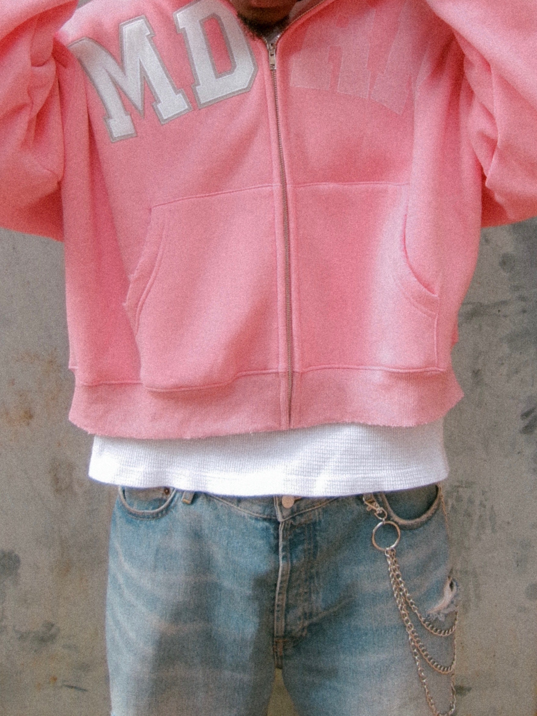 Pink "Barebone" Zip-Up