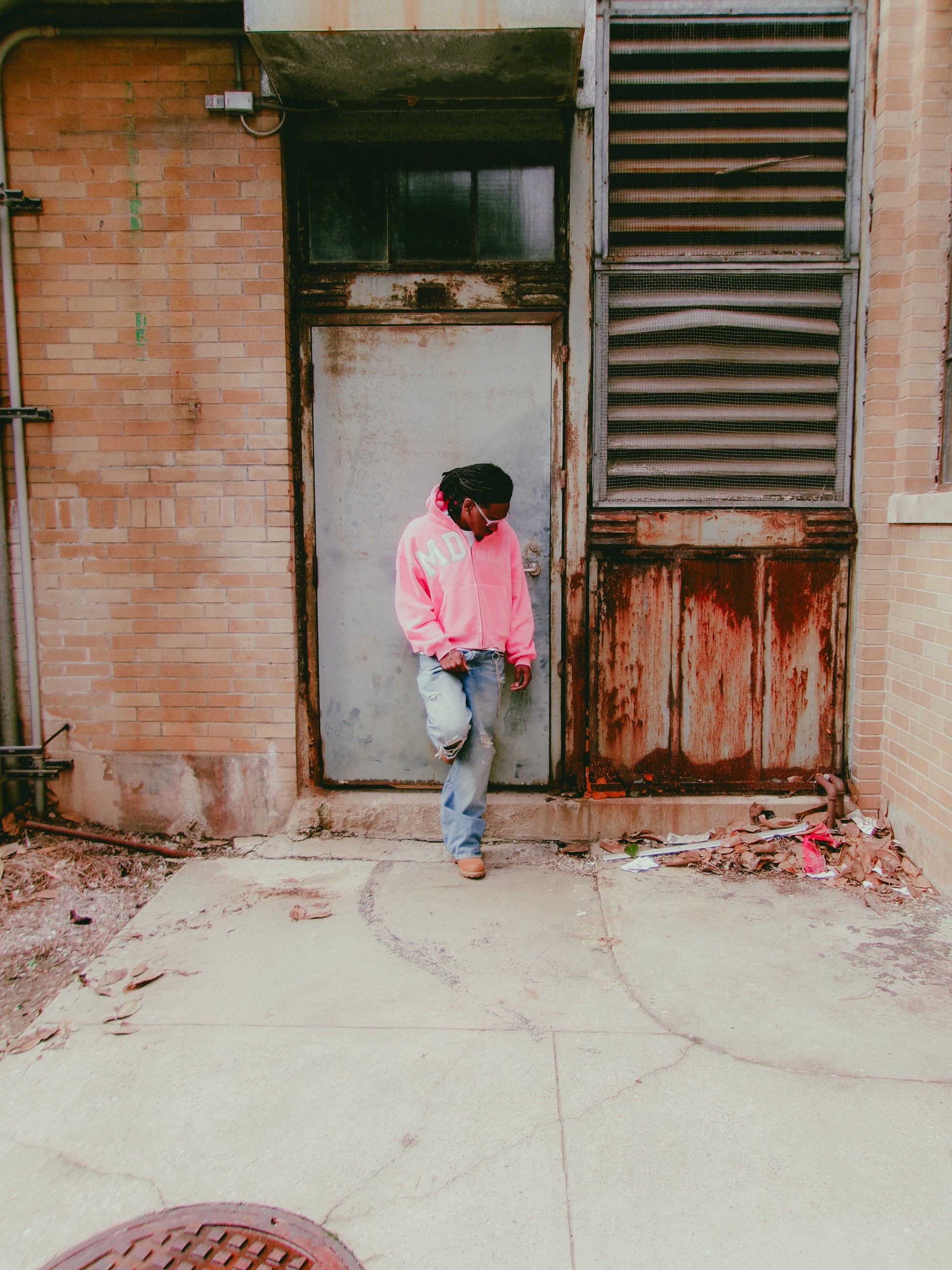 Pink "Barebone" Zip-Up