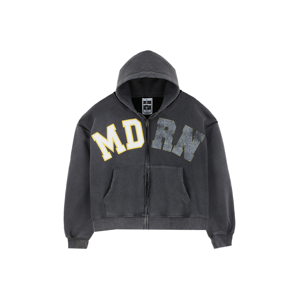 Vintage Grey "Barebone" Zip-Up
