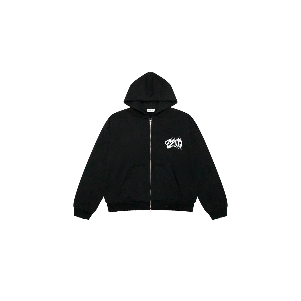 "Black & Grey" MD Shredded Zip