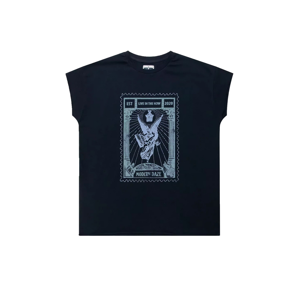 "Black Stamp" Cutoff Tee