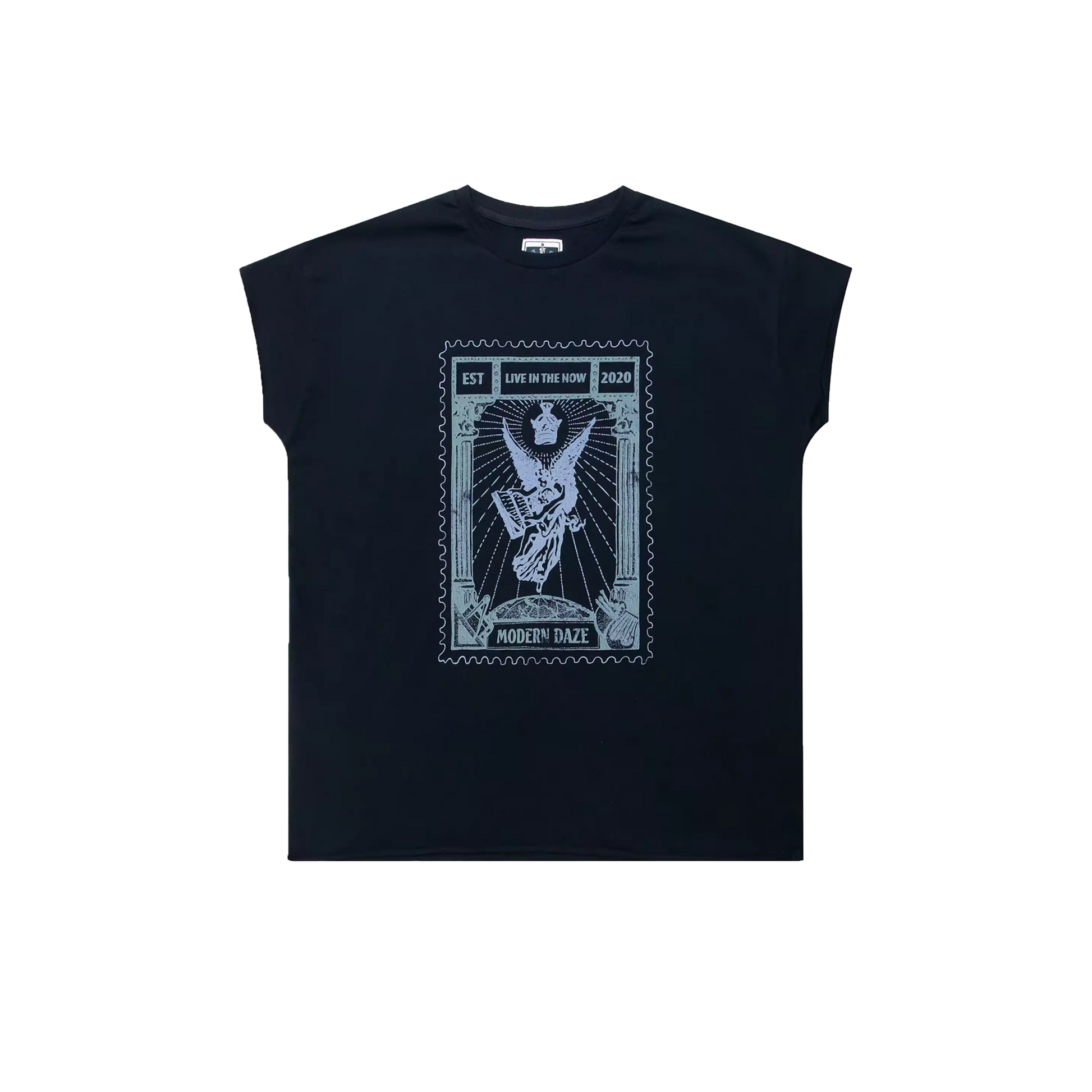 "Black Stamp" Cutoff Tee