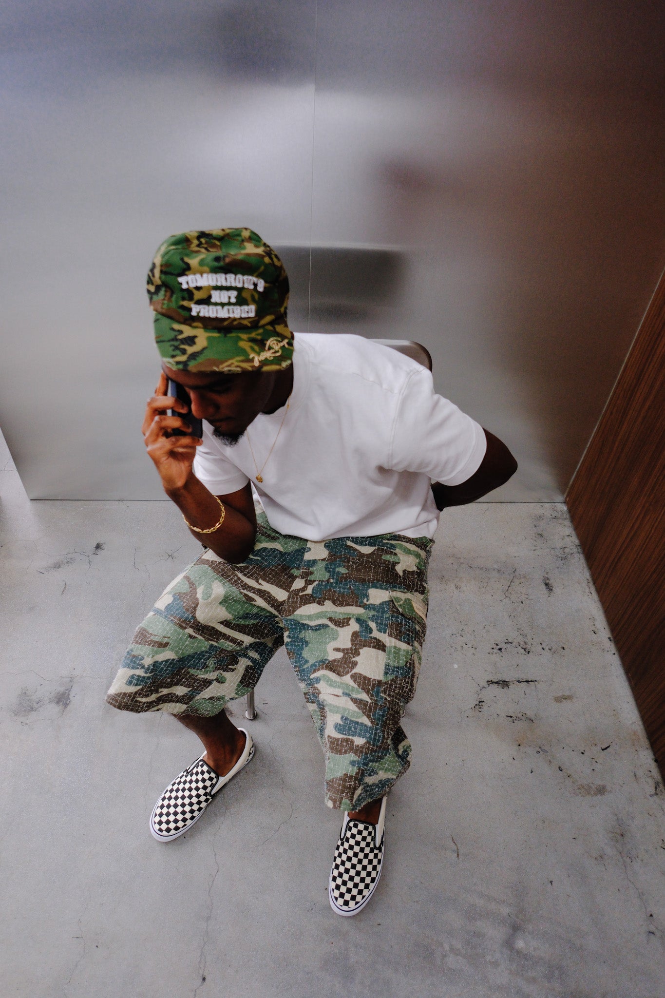 Camo Distressed "Tomorrow's Not Promised" Hat