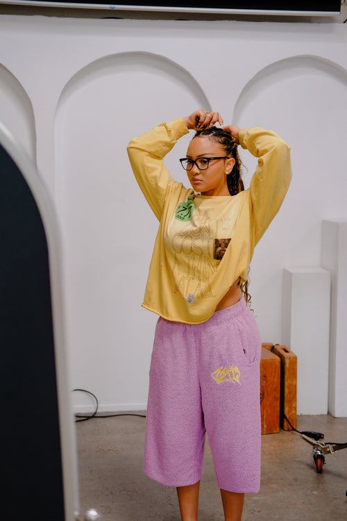 Purple  "Sofa" Sweat Baggy Short