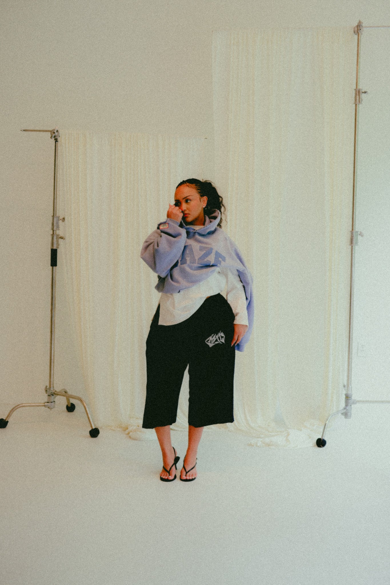 Navy Blue "Sofa" Sweat Baggy Short