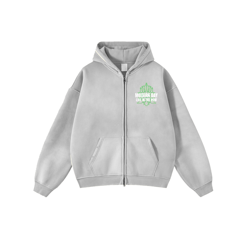 Grey "Harmony" Zip-Up