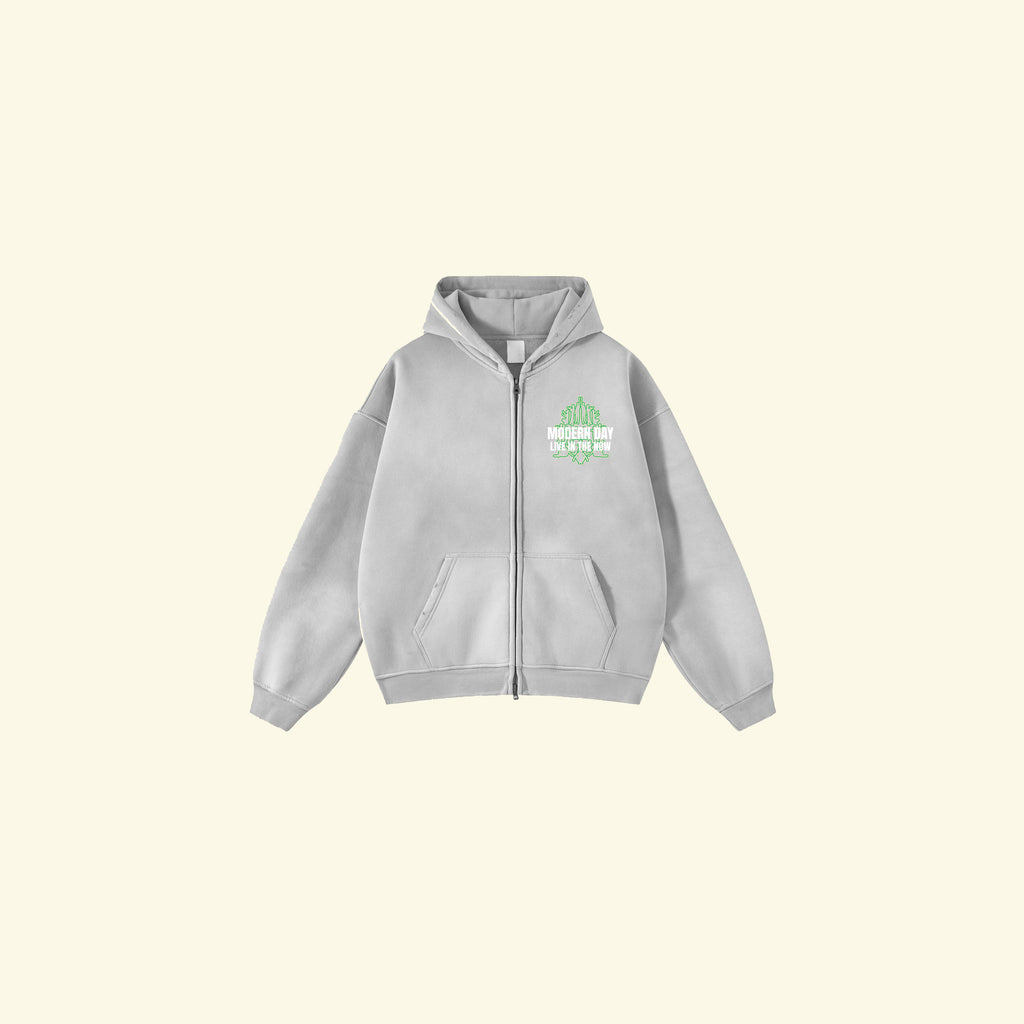 Grey "Harmony" Zip-Up