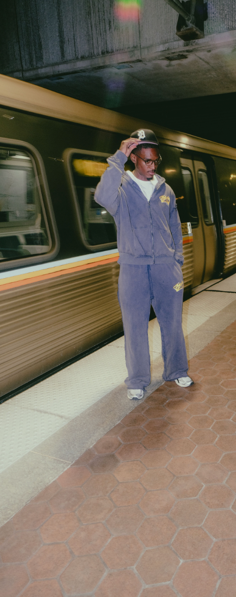 Vintage Navy "Shredded Zip"
