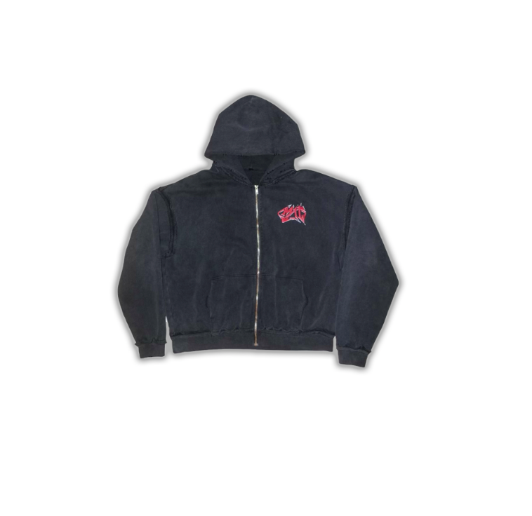Vintage Black "Shredded Zip"