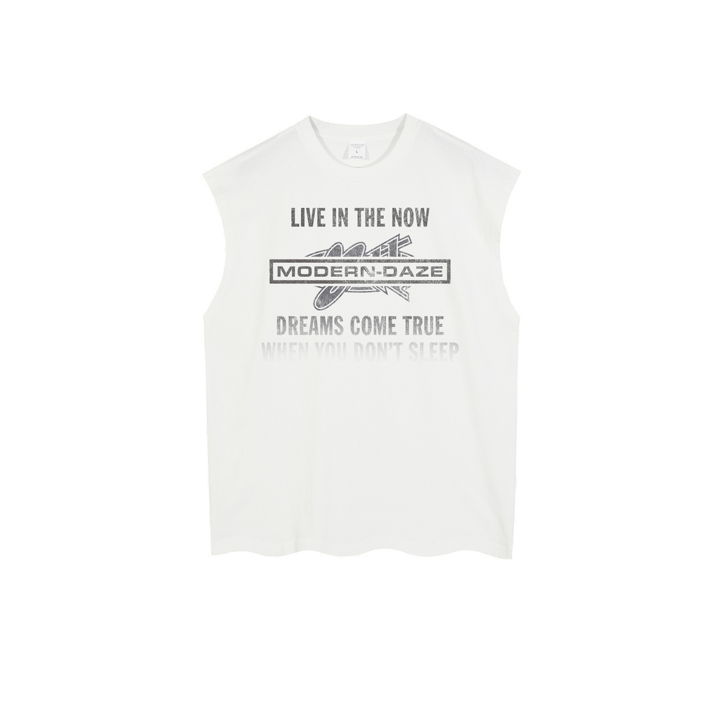 White "Degenerate" Sleeveless Tee