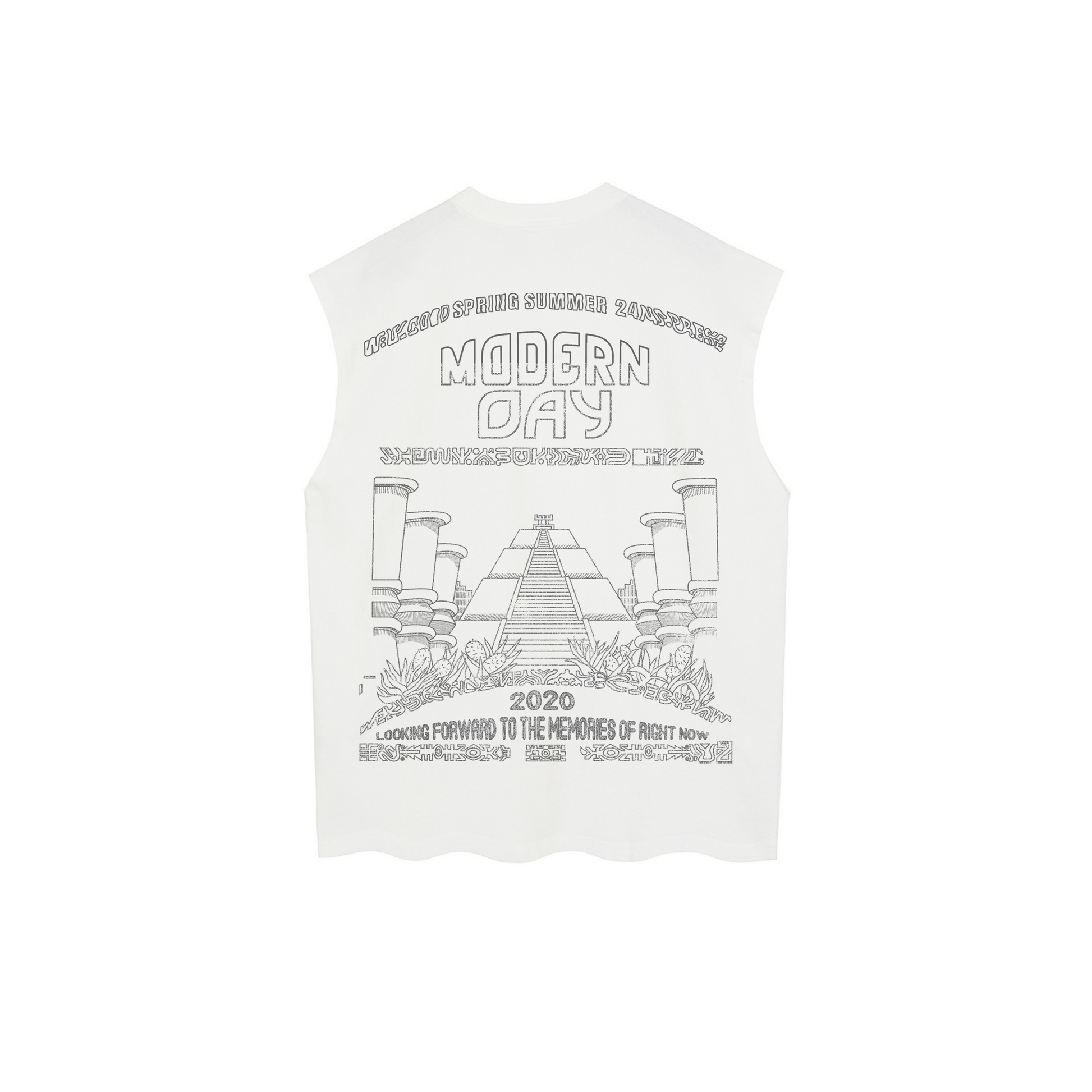 White "Degenerate" Sleeveless Tee