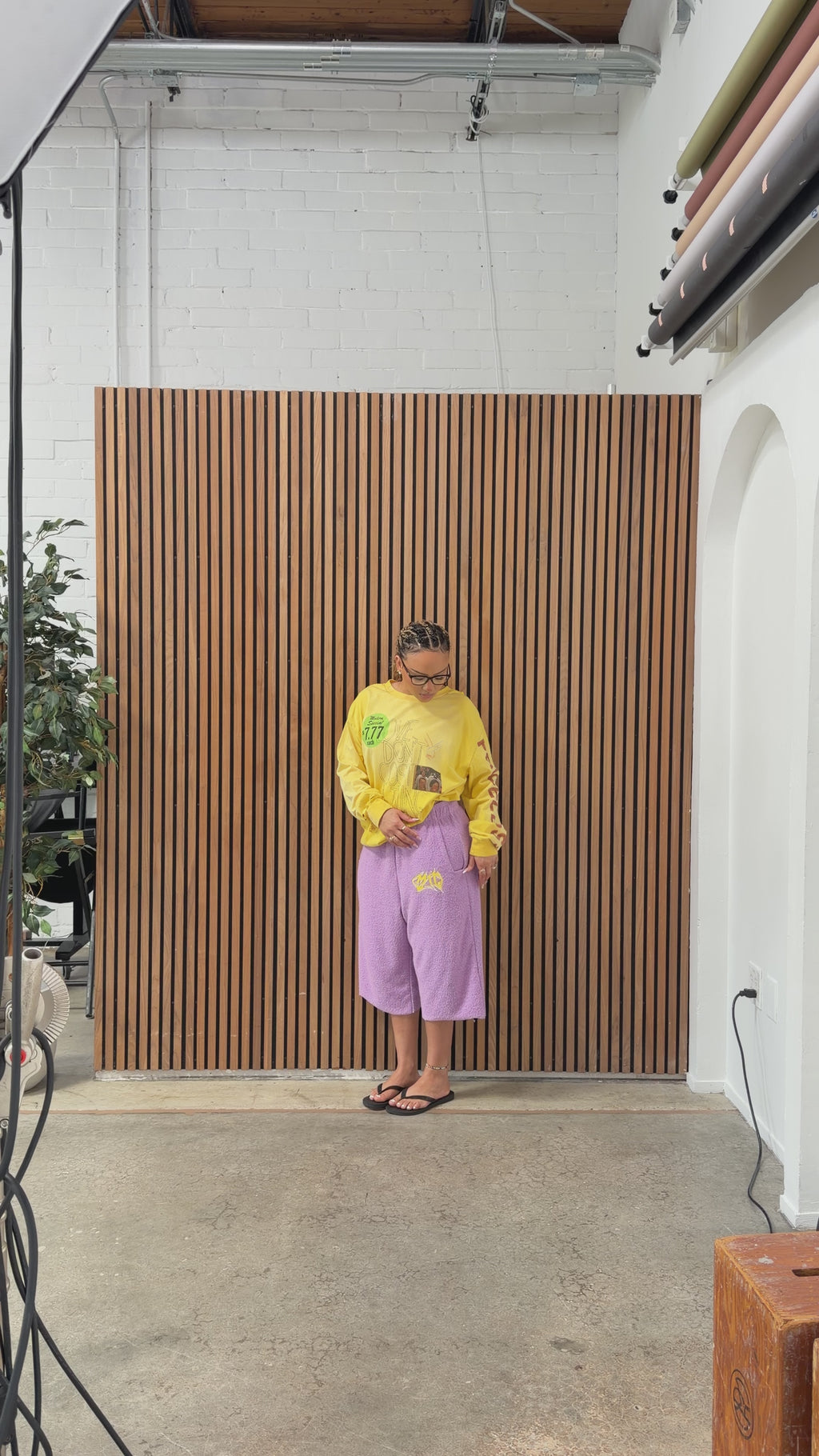 Purple  "Sofa" Sweat Baggy Short