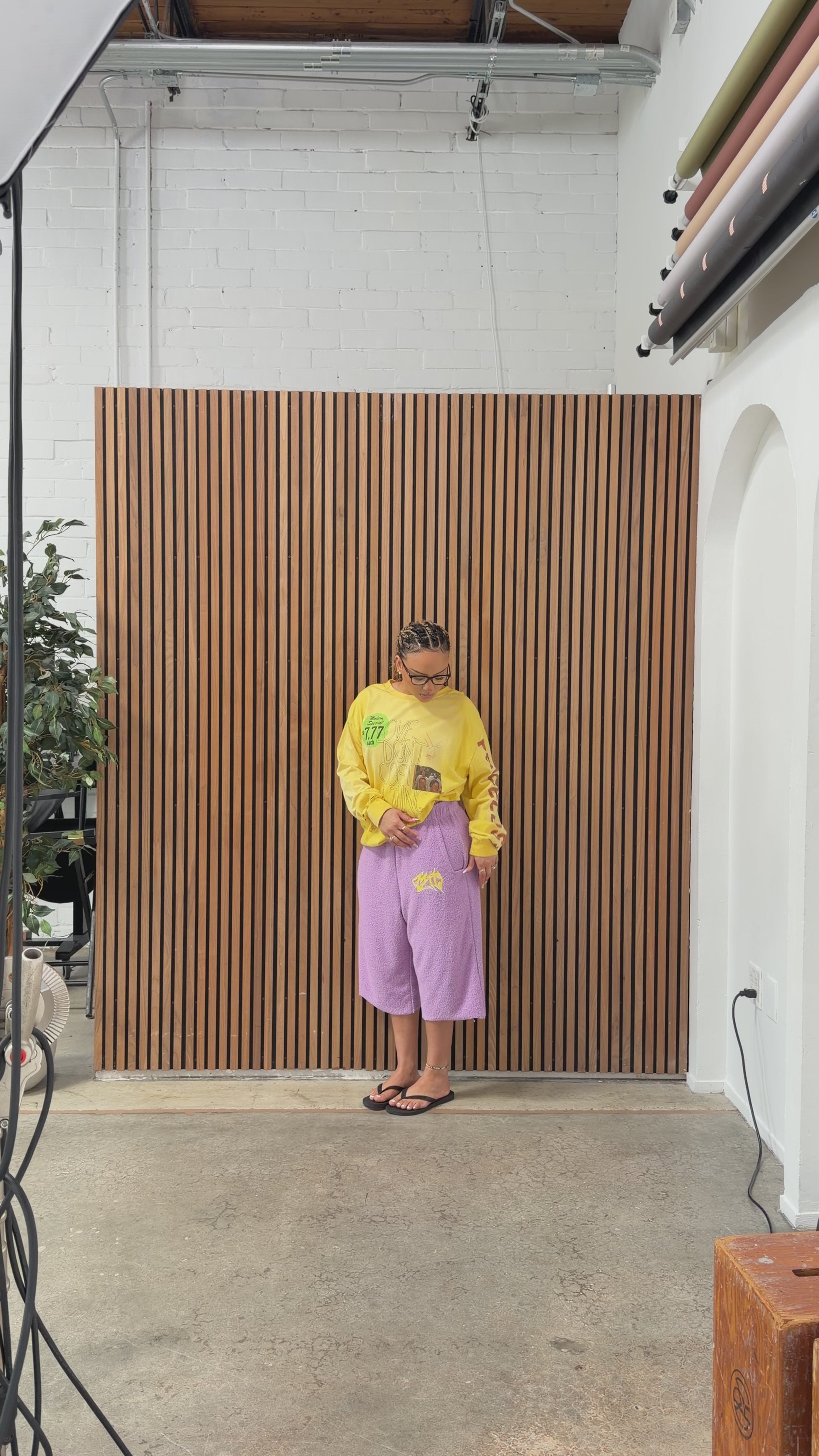 Purple  "Sofa" Sweat Baggy Short