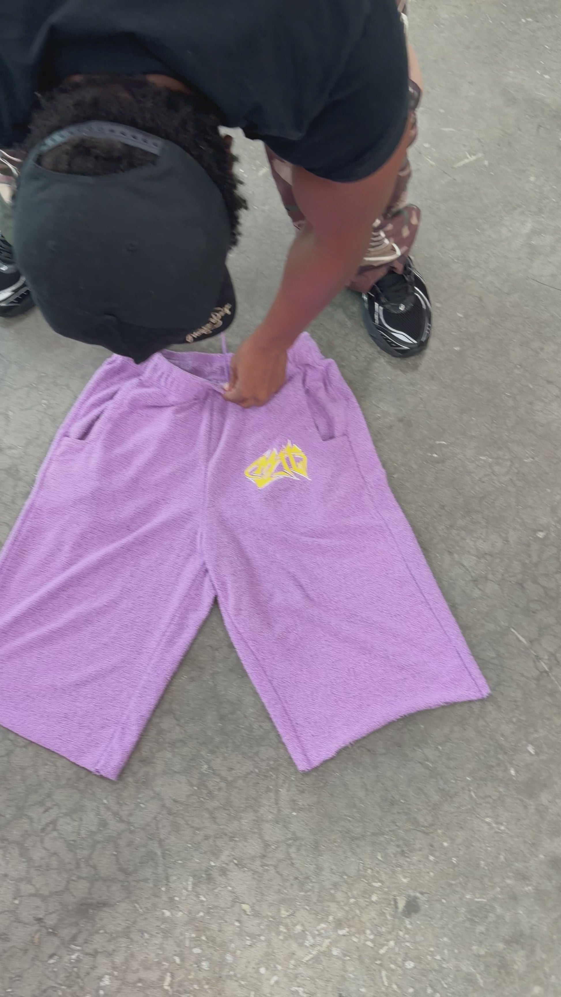 Purple  "Sofa" Sweat Baggy Short