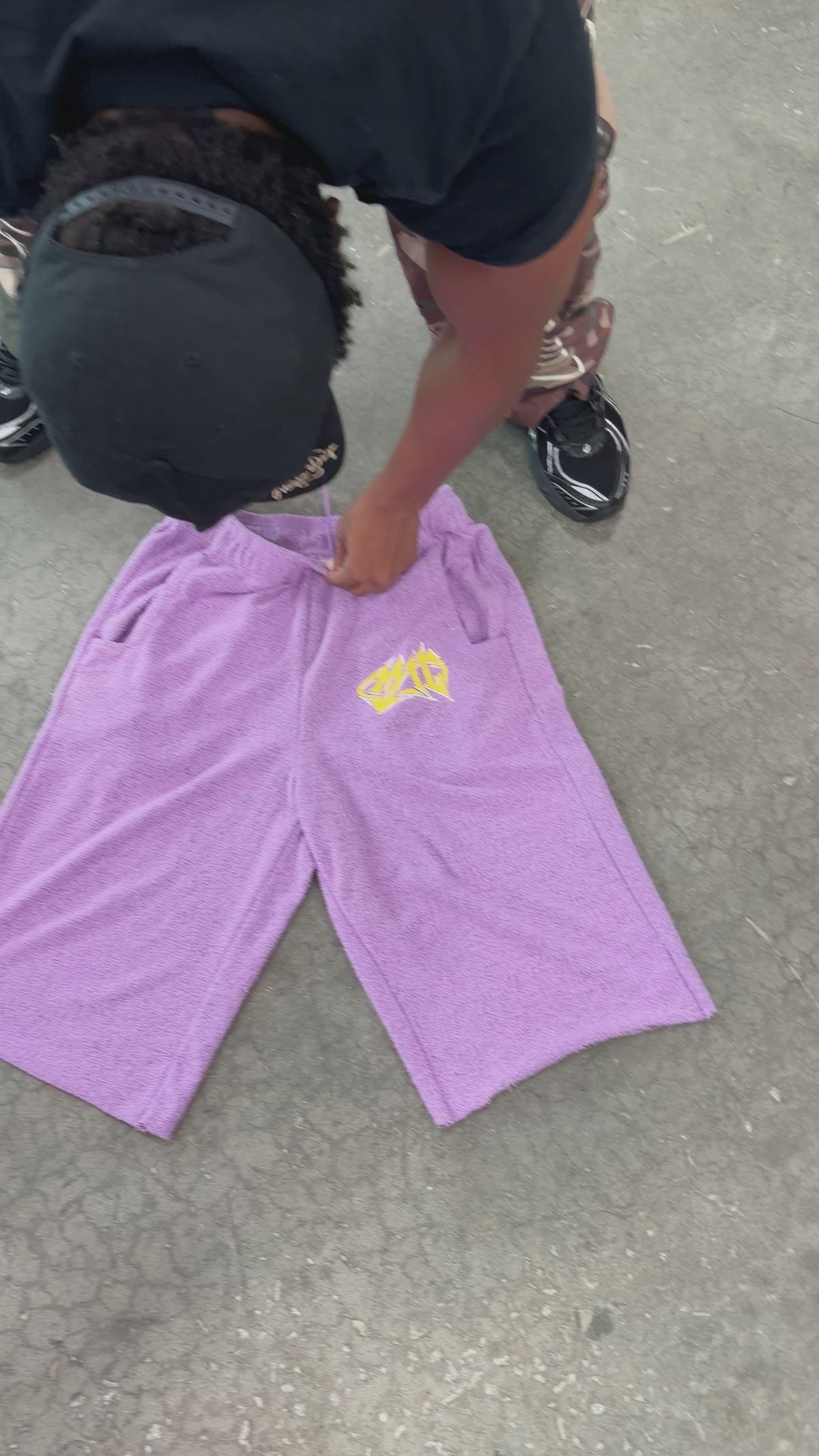 Purple  "Sofa" Sweat Baggy Short